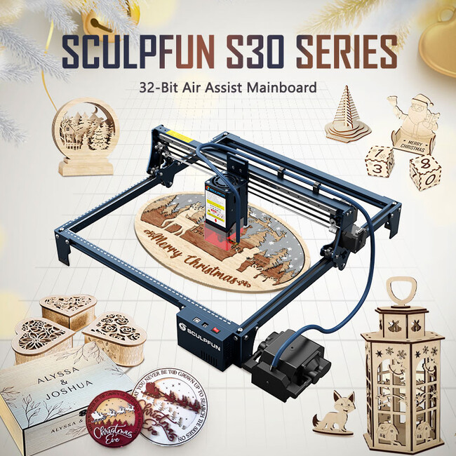 SCULPFUNから20Wレーザー彫刻機S30 Pro Max発売、加工範囲が最大