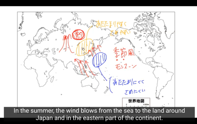 「やさしい字幕」を英語に自動翻訳した字幕