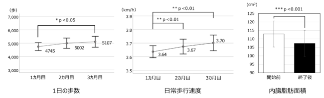 図3 歩行習慣の見直しによる変化 図3 歩行習慣の見直しによる変化