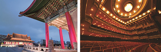 （左）▲國家戲劇院 外観 （台北市・劇場）（右）▲國家戲劇院 内観