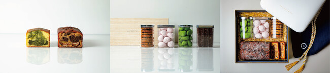 (左から)抹茶とホワイトチョコレートのパウンドケーキ、イチジクと栗のパウンドケーキ、焼き菓子4種、アソートギフト (左から)抹茶とホワイトチョコレートのパウンドケーキ、イチジクと栗のパウンドケーキ、焼き菓子4種、アソートギフト