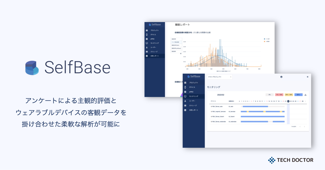 テックドクターが医療データ分析SaaS「SelfBase」のePRO機能をリリース