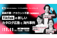 【11/11 開催】TikTok for Business 登壇！EC・人材・不動産・旅行サイト必見！ 動画不要・アカウント不要で成果重視の TikTok の新しいカタログ広告と海外事例