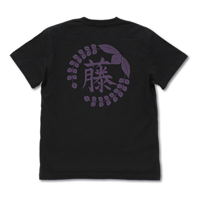 藤の花の家紋 Ｔシャツ／BLACK