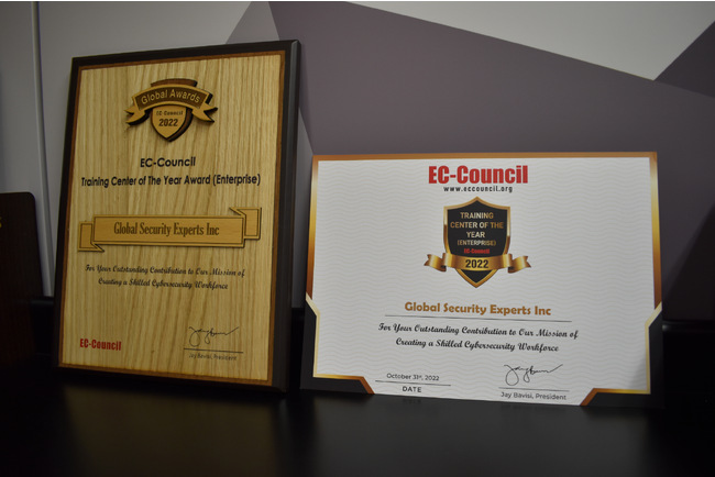 「EC-Council Training Center of The Year Award (Enterprise)」受賞