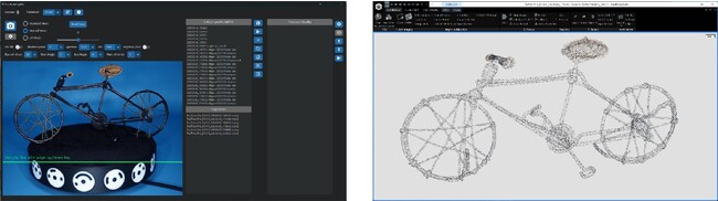 左：操作性に優れたインターフェース　右：3D 点群データ