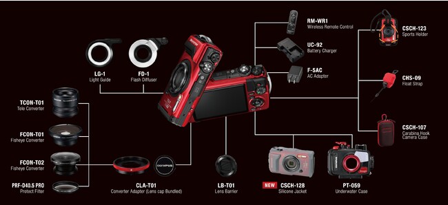 「OM SYSTEM Tough TG-7」の撮影領域を広げる多彩なアクセサリー類