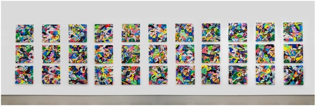 Cluster2020, 2020, Dimension Variable, Acrylic and mixed media on canvas, 33 panels of 60.0×60.0 cm   
