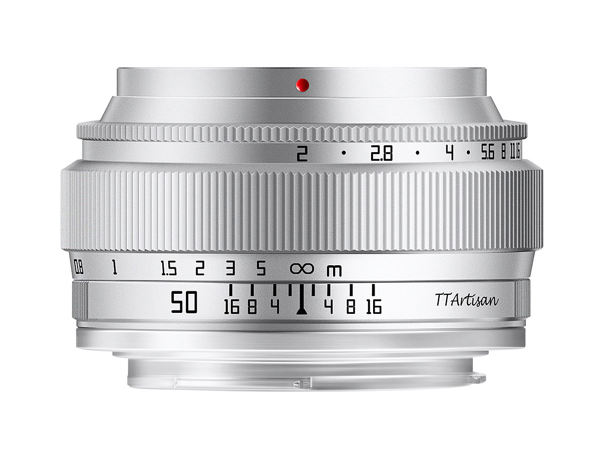 フルサイズ対応の小型レンズ「TTArtisan 50mm f/2」シルバー 発売