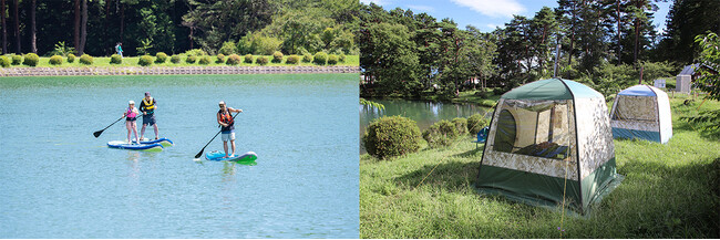 SUPやテントサウナが楽しめる