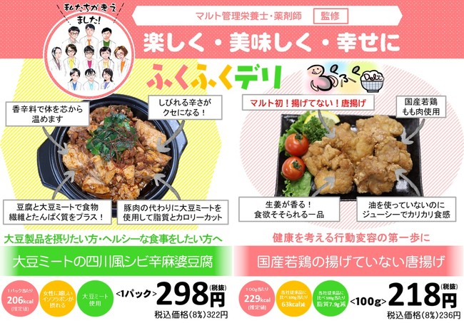 薬剤師と管理栄養士が監修開発 健康 楽しく 美味しく 幸せ ふくふくデリ 第4弾が新発売 株式会社マルトのプレスリリース