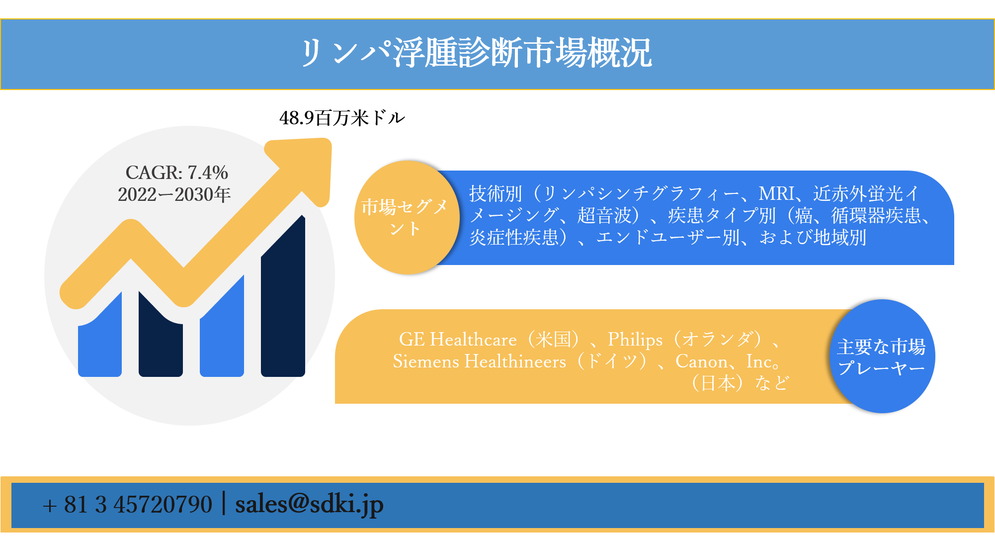リンパ浮腫診断市場 ー技術別 リンパシンチグラフィー Mri 近赤外蛍光イメージング 超音波 疾患タイプ別 癌 循環器疾患 炎症性疾患 エンドユーザー別 および地域別ー世界的な 予測2030年 Sdki Inc のプレスリリース