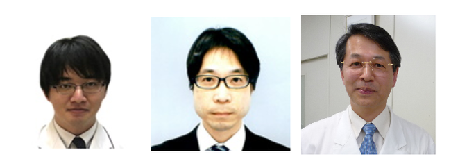 （左寄り）田所功医員、森原隆太助教、阿部康二教授