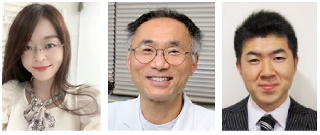 劉詩卉特任助教（現 上海交通大学医学院眼科医師）、松尾俊彦教授、阿部匠講師（左より）