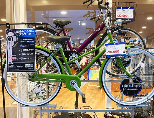 オリジナル自転車をカスタムできる、ドレスアップバイクコーナーあり