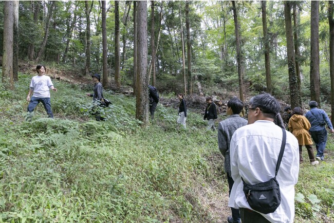 森林に分け入り、五感で森林浴を味わいます