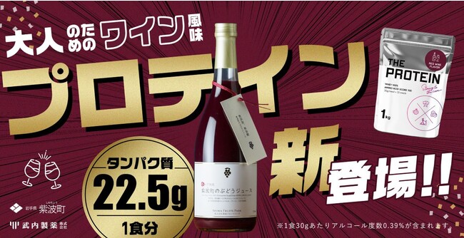 日本初（※）たんぱく質22.5g摂取可能な赤ワイン風味プロテイン12月12日 
