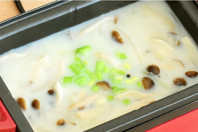 玉ネギとしめじの豆乳スープ
