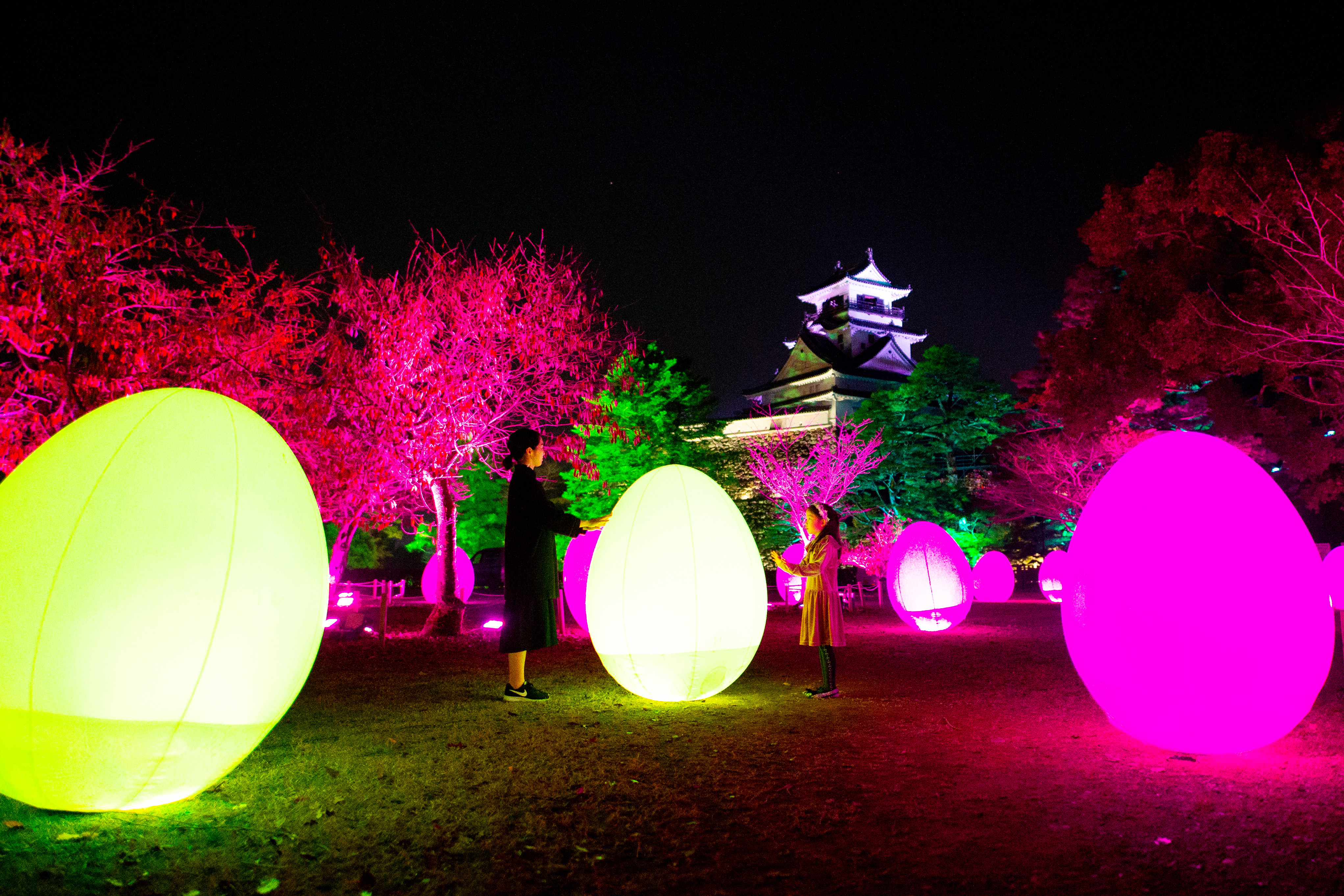 「チームラボ 高知城 光の祭」を11月22日（木）から開催。日本三大夜城の高知城を、インタラクティブな光のアート空間に。10月9日（火）より前売券の販売開始。