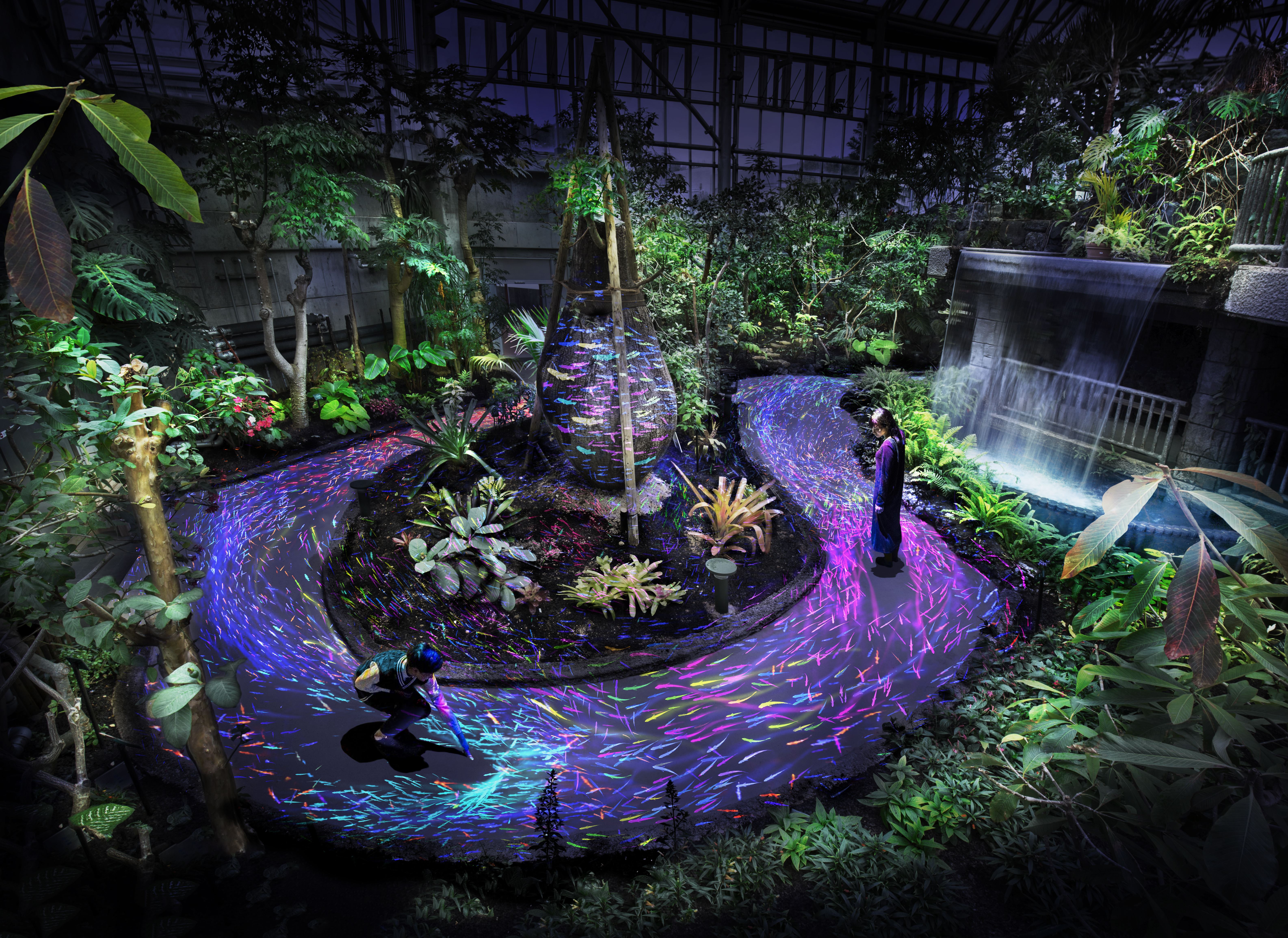 チームラボ、山口・宇部市のときわ公園にて今年もアート展を開催「世界を旅する植物館 水の道 光の道」8月9日(金)オープン