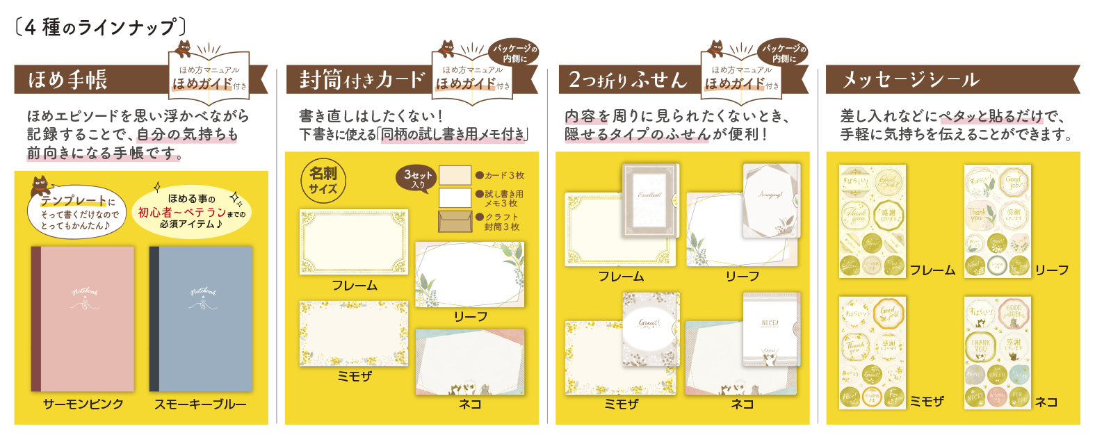 ほめる習慣でハッピーになる コミュニケーション文具 ほめ上手なほめこさん 2月発売 株式会社ササガワのプレスリリース