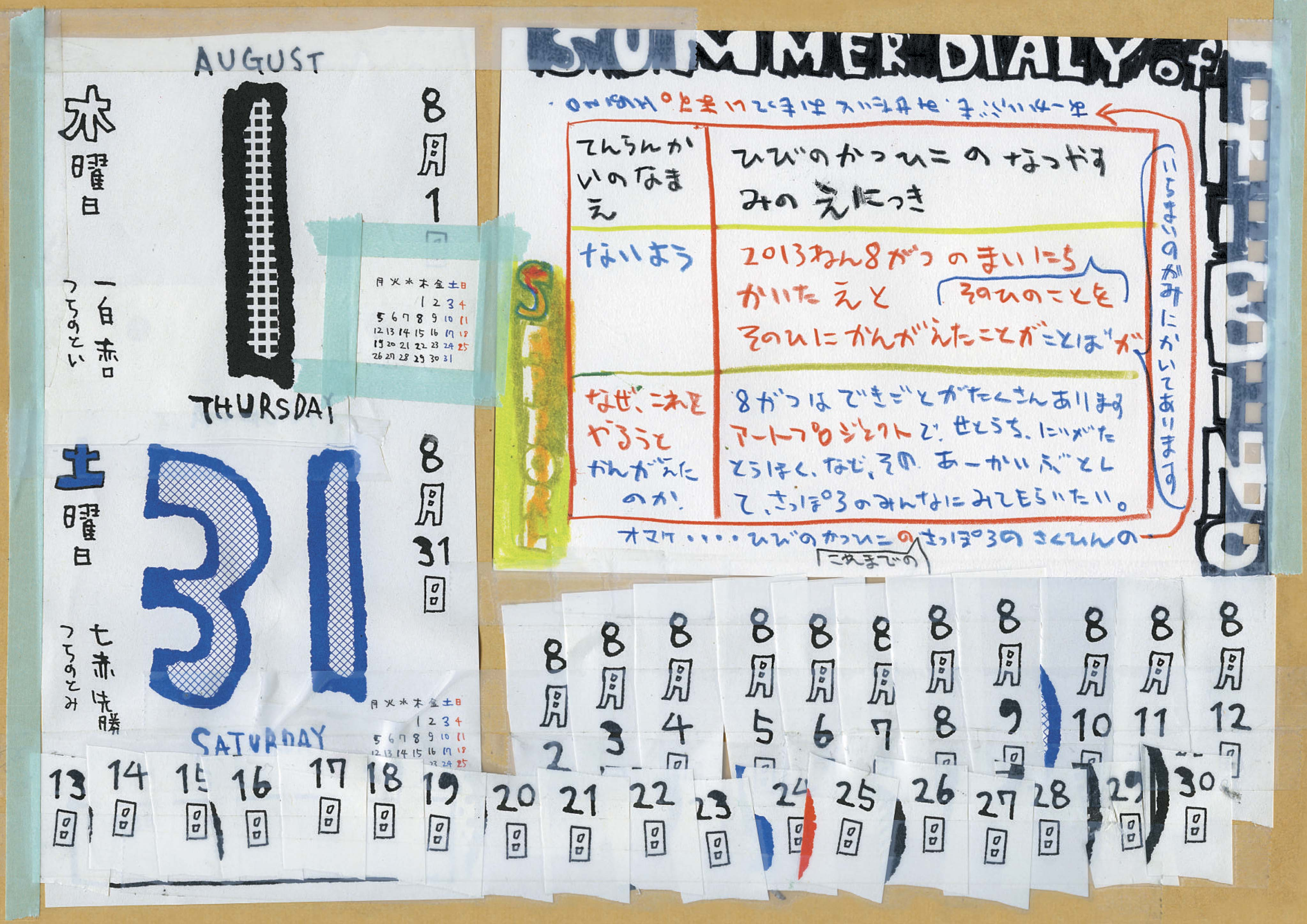 札幌グランドホテル 日比野克彦の夏休みの絵日記展 開催のお知らせ Summer Dialy Of Hibino 13年9月5日 木 10月29日 火 グランビスタ ホテル リゾートのプレスリリース