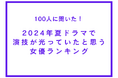 2024年夏ドラマで演技が光っていたと思う女優ランキング【100人へのアンケート調査】