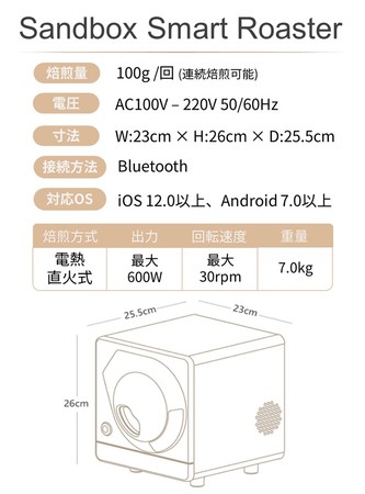 スマホで自宅珈琲焙煎！Sandbox Smart（サンドボックス スマート）社