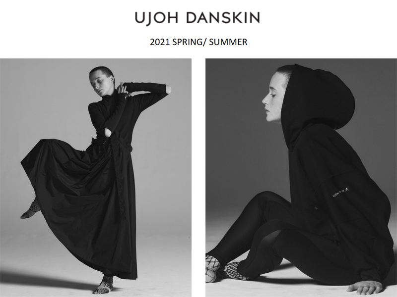 日本産】 UJOH DANSKIN バックオープンフーディー レディース BLACK