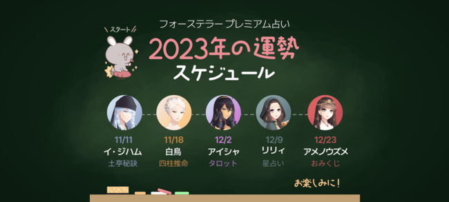 2023新年運勢スケジュール