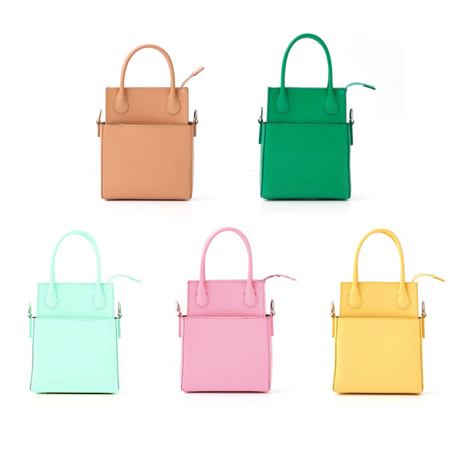 (上段左から)beige、green (下段左から)mint、pink、yellow