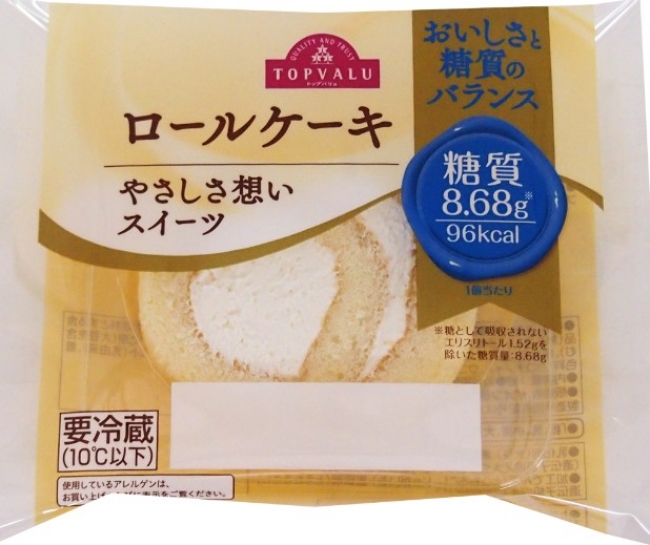 トップバリュ　糖質をおさえたロールケーキ