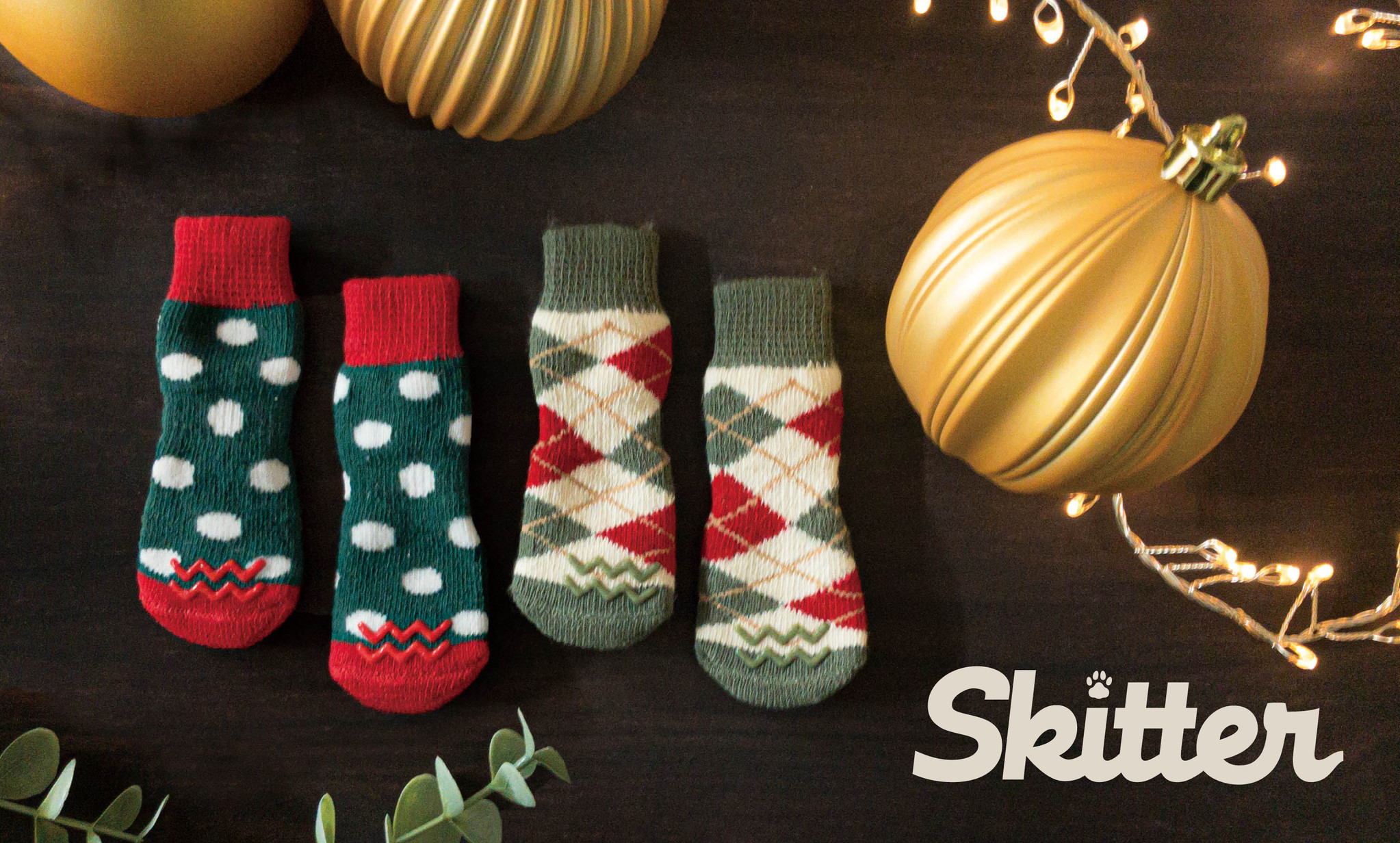 【クリスマスにぴったりな限定柄】犬用の靴下「Skitter」ペット ...