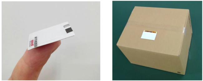 Air Patch(TM) Battery II(左)、物品管理タグ(ラベル)での使用イメージ(右)