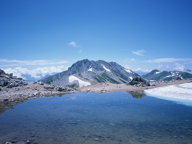 立山連峰の雪解け水イメージ
