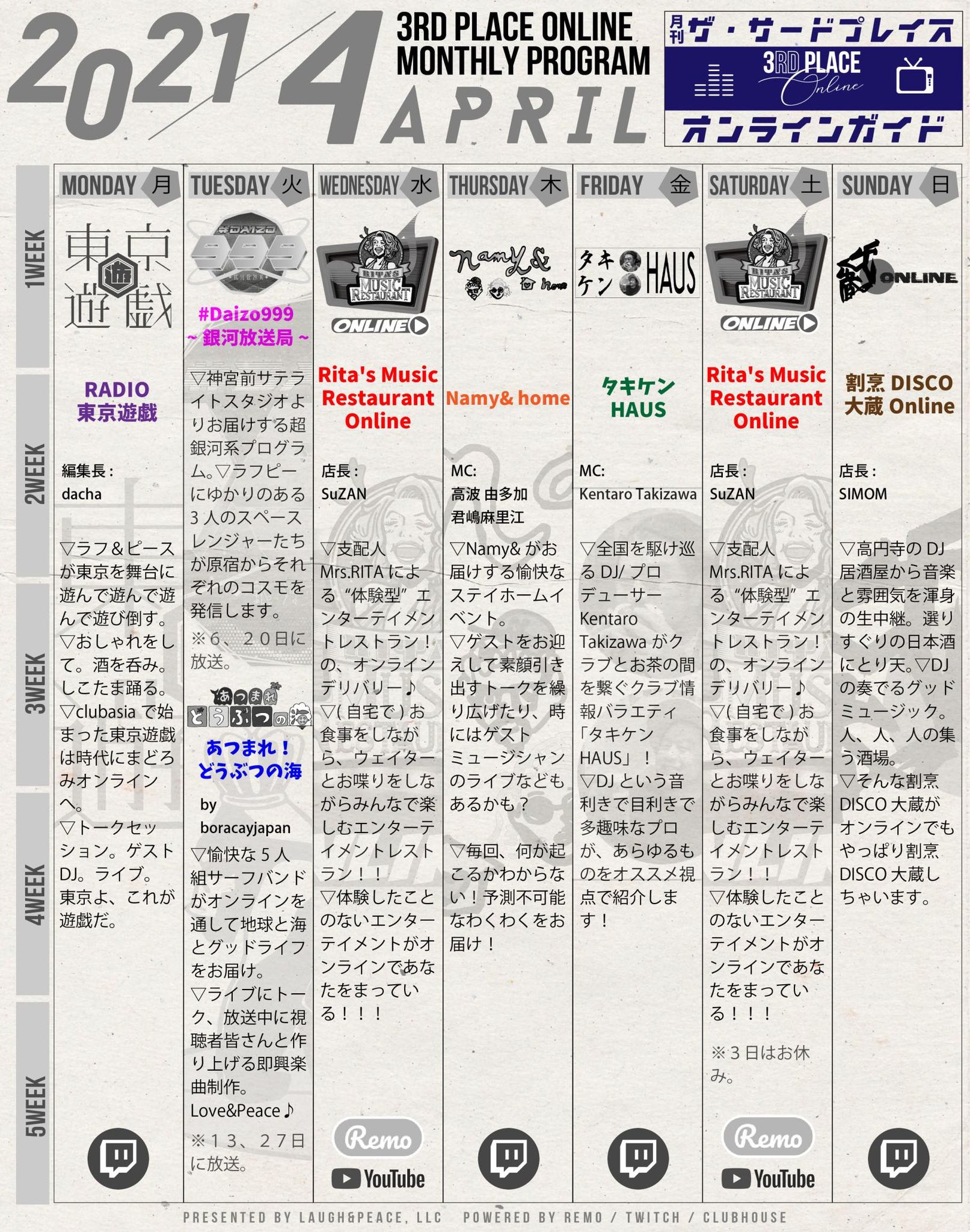 電波に恋するサードプレイスをコンセプトに掲げたオンライン放送局 3rdplaceonline を開局しました ラフ ピース合同会社のプレスリリース