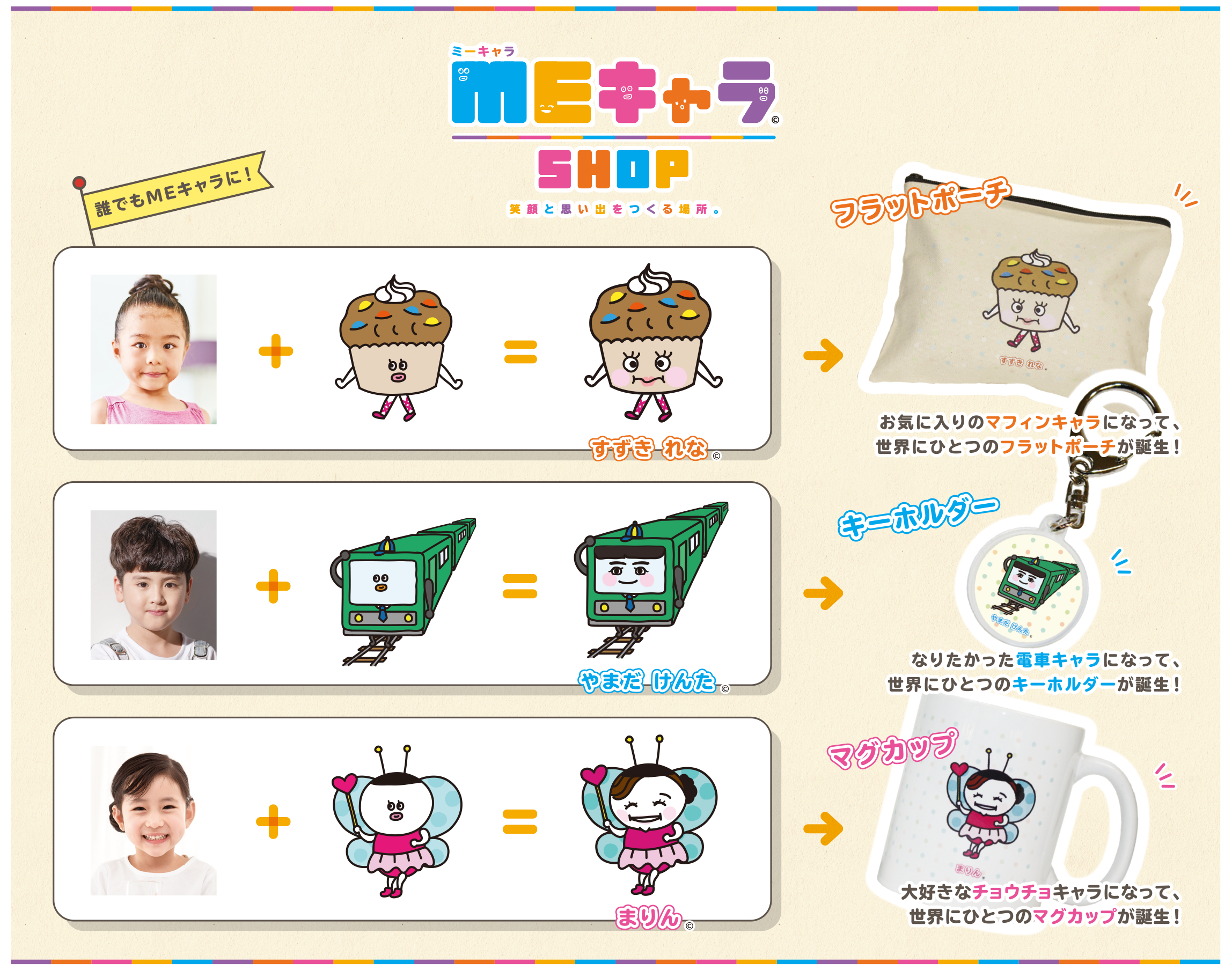 顔写真だけで世界で１つのキャラクターグッズが作れる Meキャラshopのプレスリリース