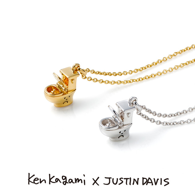 定価11.3万☆Justin Davis ダイヤモンド装飾エンブレムネックレス