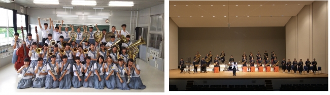 ＜益城中学校吹奏楽部の部員は1年生から3年生までの36名＞　　　　　　　＜緊張のコンクール本選＞