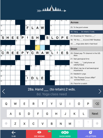 PlaySimple Games Pte Ltd 作品の “Tiny Crossword” では、幅広いジャンルから出題される様々なサイズのクロスワードパズル数千種類にチャレンジできます。