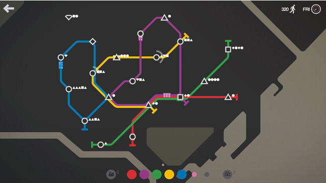 Dinosaur Polo Club の地下鉄シミュレーションゲーム “Mini Metro” では、発展を続ける都市の輸送システムをデザインできます。