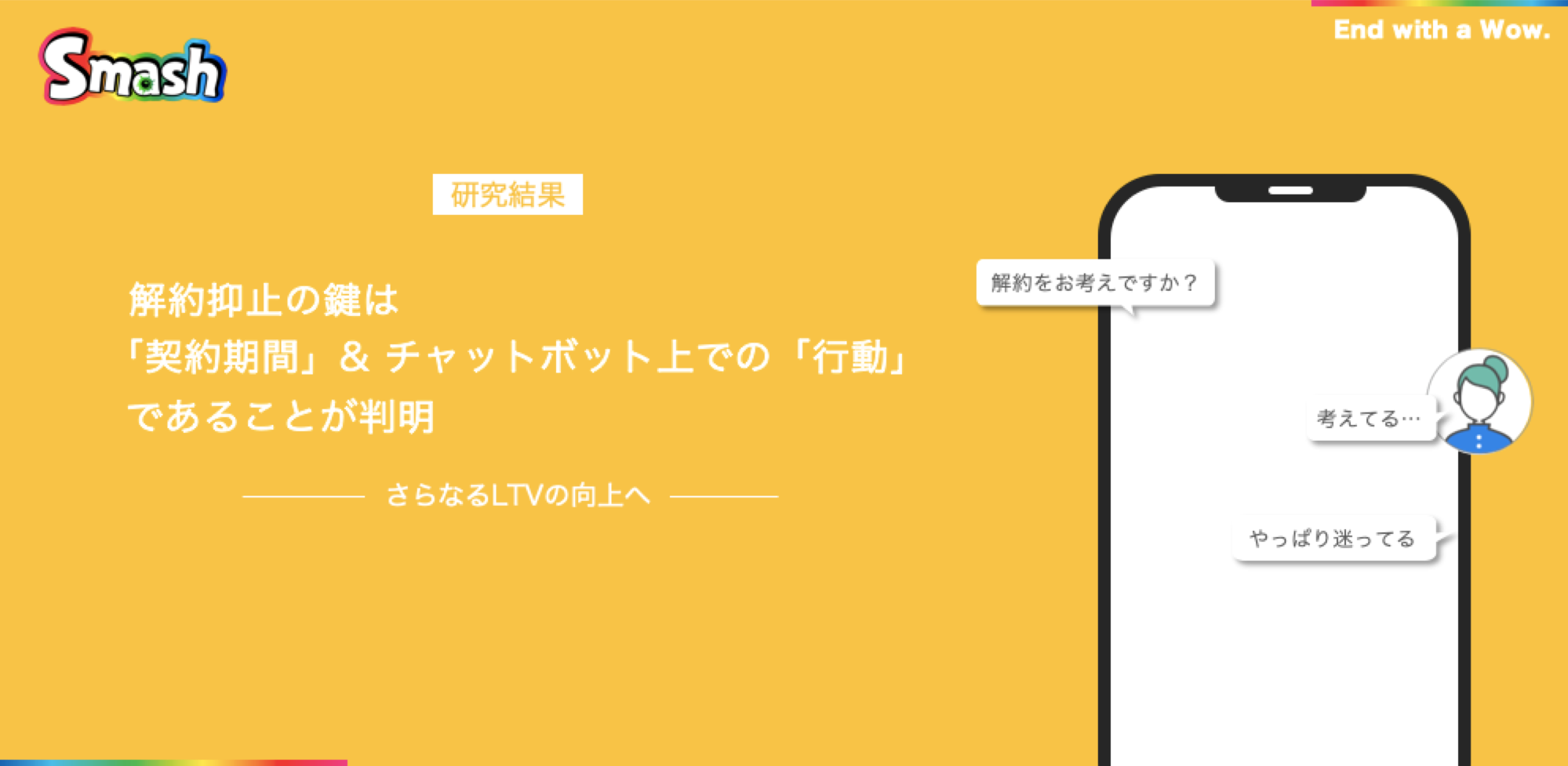 解約希望者を抑止できるかの要因は 契約期間 とチャットボット上での 行動 であることが判明 株式会社smashのプレスリリース