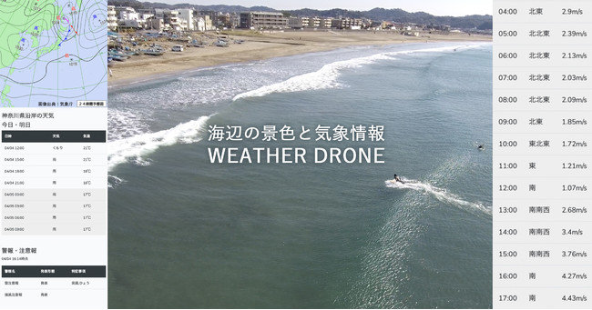海辺の景色を感じる気象情報 Weather Drone サイト公開 株式会社うみどりのプレスリリース