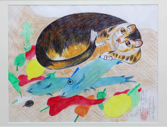 ジミー・ツトム・ミリキタニ 《無題》 2001–2006年 ボールペン、水彩鉛筆、水彩絵の具、紙 43.5×55.5cm photo：MIYAJIMA Kei