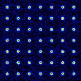 蛍光を発する中性原子の撮像画像