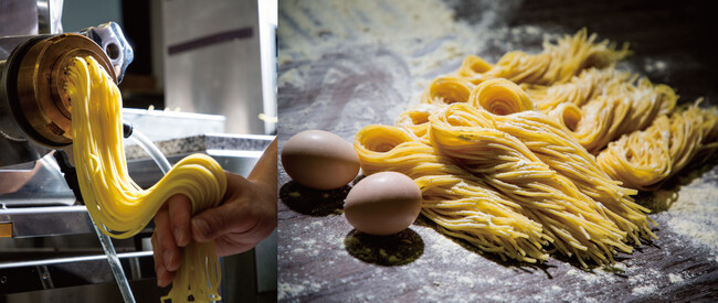 生パスタの鮮度にこだわりW真空製法で店内製麺 生パスタの鮮度にこだわりW真空製法で店内製麺