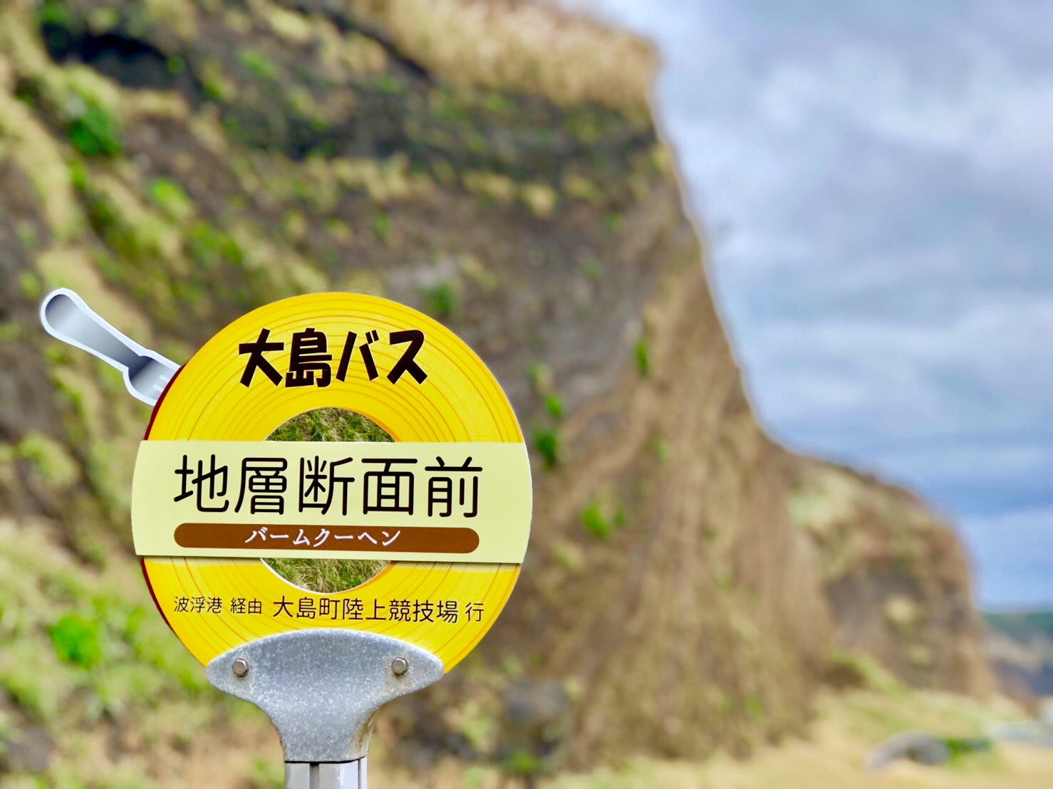 伊豆大島の地層大切断面前にスイーツバス停登場 東海汽船株式会社のプレスリリース