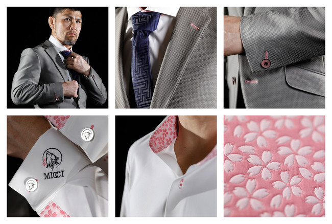スーツはボタンホールの刺繍の色や個数、ポケットの形なども選択可能。シャツはステッチや襟の内側などディテールのカスタマイズが可能。