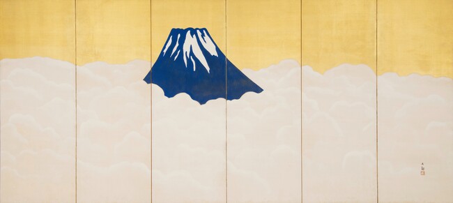 横山大観「群青富士」(右隻)大正6-7(1917-18)頃 静岡県立美術館蔵 横山大観「群青富士」(右隻)大正6-7(1917-18)頃 静岡県立美術館蔵