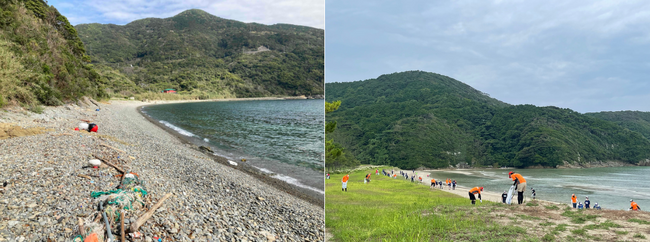 町民ボランティアが日々ビーチクリーニングを行い美しい海を守っています。 町民ボランティアが日々ビーチクリーニングを行い美しい海を守っています。